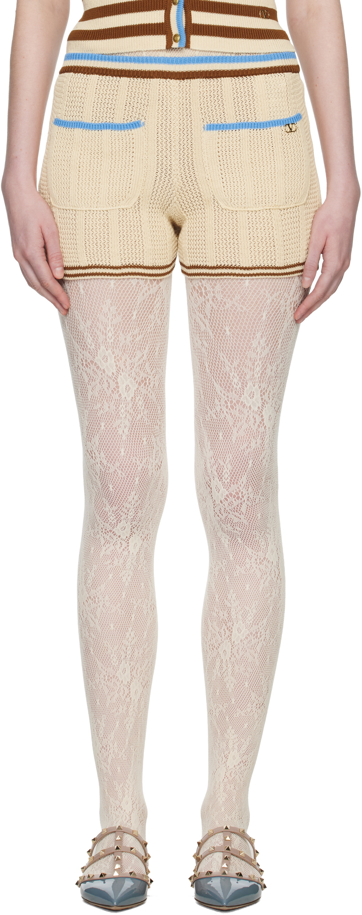 Valentino Beige Cotton Shorts
