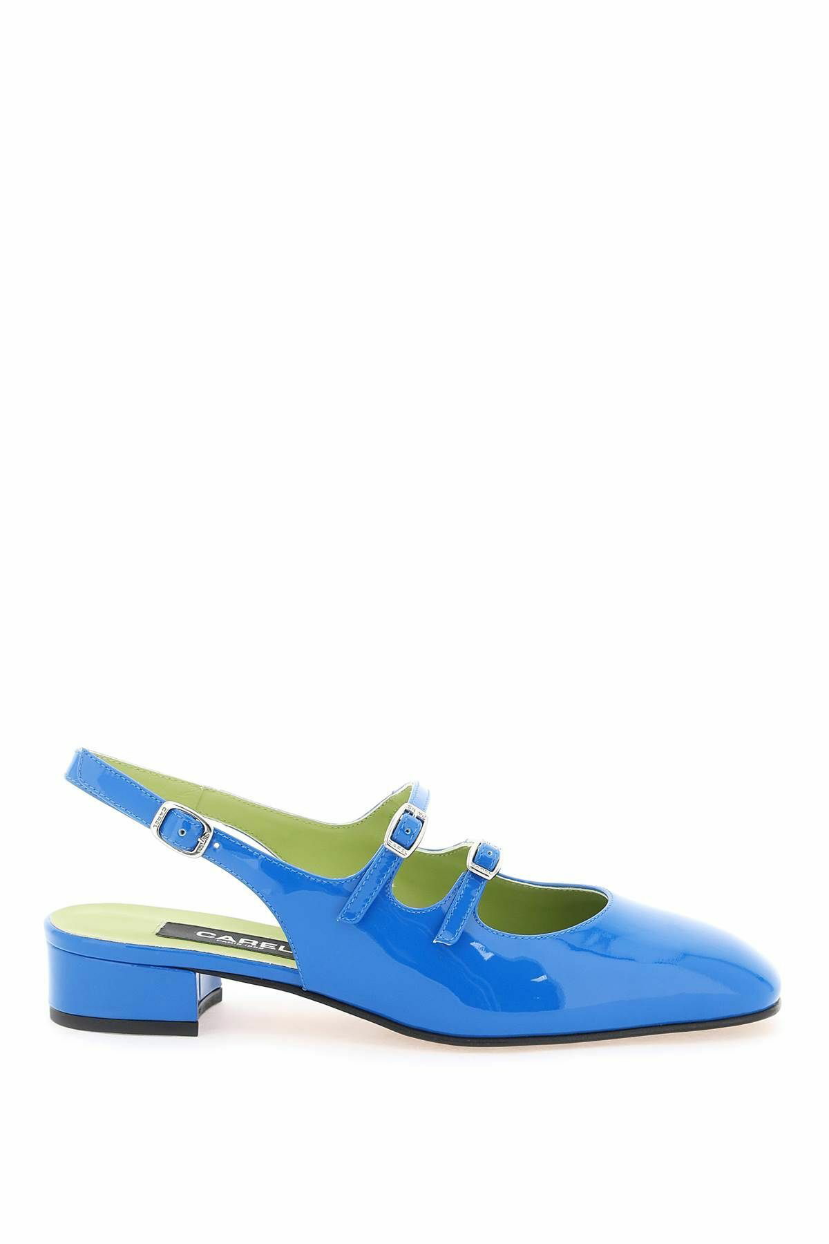 CAREL patent leather pêche slingback mary jane Blue Carel Paris