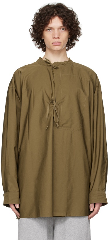 Photo: Hed Mayner Brown Pleated Shirt