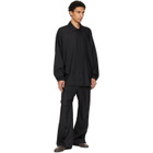Fear of God Black Striped Wool Wide Leg Drawstring Trousers