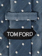 TOM FORD - 8cm Polka-Dot Embroidered Herringbone Silk Tie