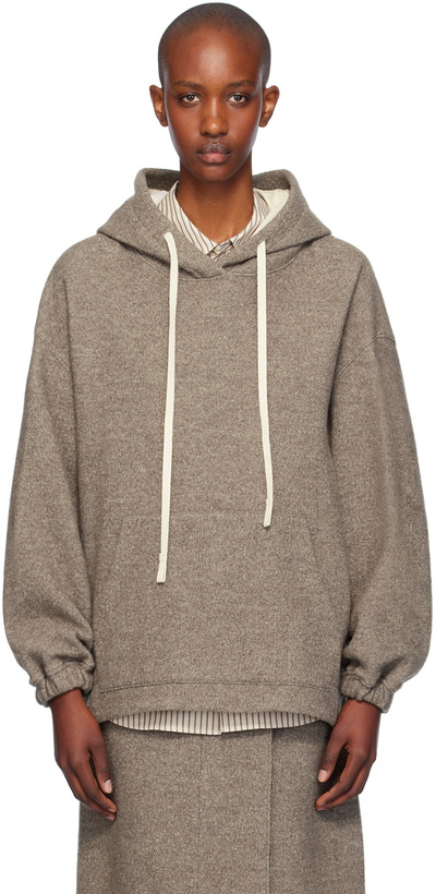 Photo: UMBER POSTPAST Beige Wool Felted Hoodie