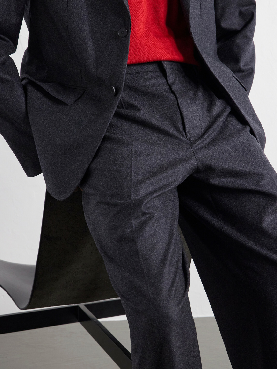 ATON - Pleated Straight-Leg Merino Wool Suit Trousers - Gray