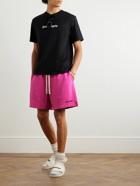 Palm Angels - Wide-Leg Logo-Embroidered Cotton-Jersey Drawstring Shorts - Pink