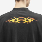 Balenciaga Men's Flame Short Sleeve T Shirt in Washed Out Black