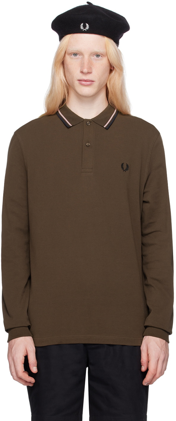 Fred Perry Brown 'The Fred Perry' Long Sleeve Polo Fred Perry