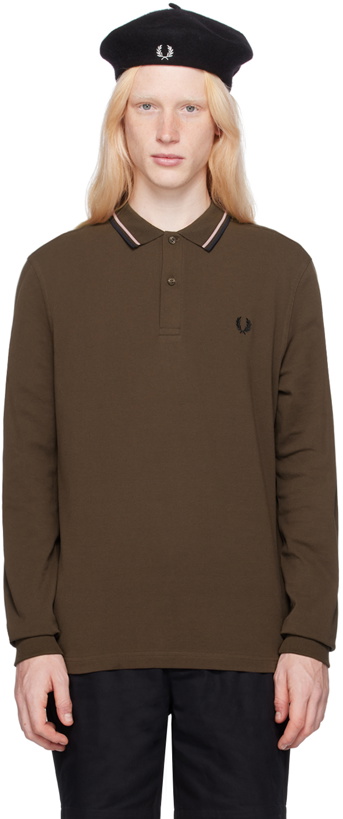 Photo: Fred Perry Brown 'The Fred Perry' Long Sleeve Polo