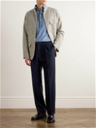 Drake's - Straight-Leg Pleated Wool Suit Trousers - Blue
