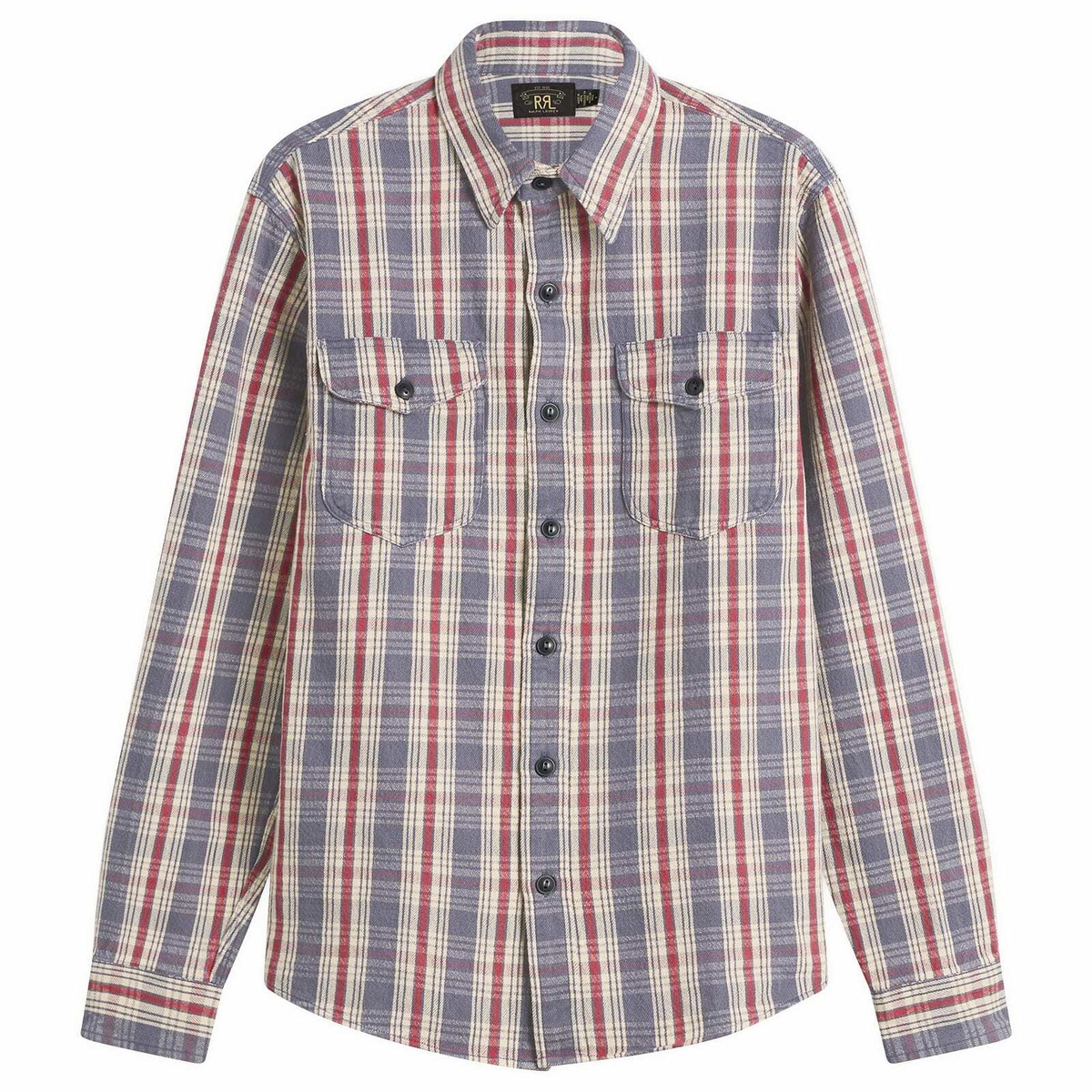 RRL Men's Lee Check Shirt in Rl-801 Blue/Cream/Red RRL