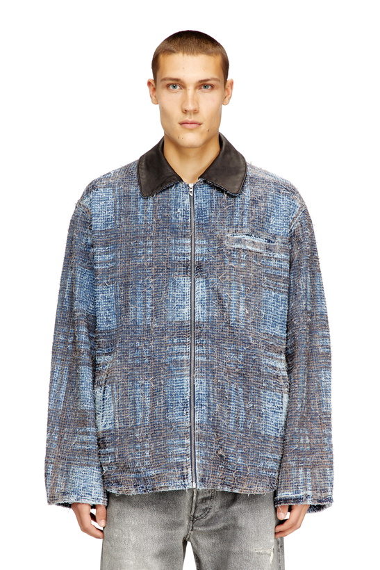 Photo: Diesel Jacket in graphic bouclé denim - Denim Jackets Mens in Multicolor