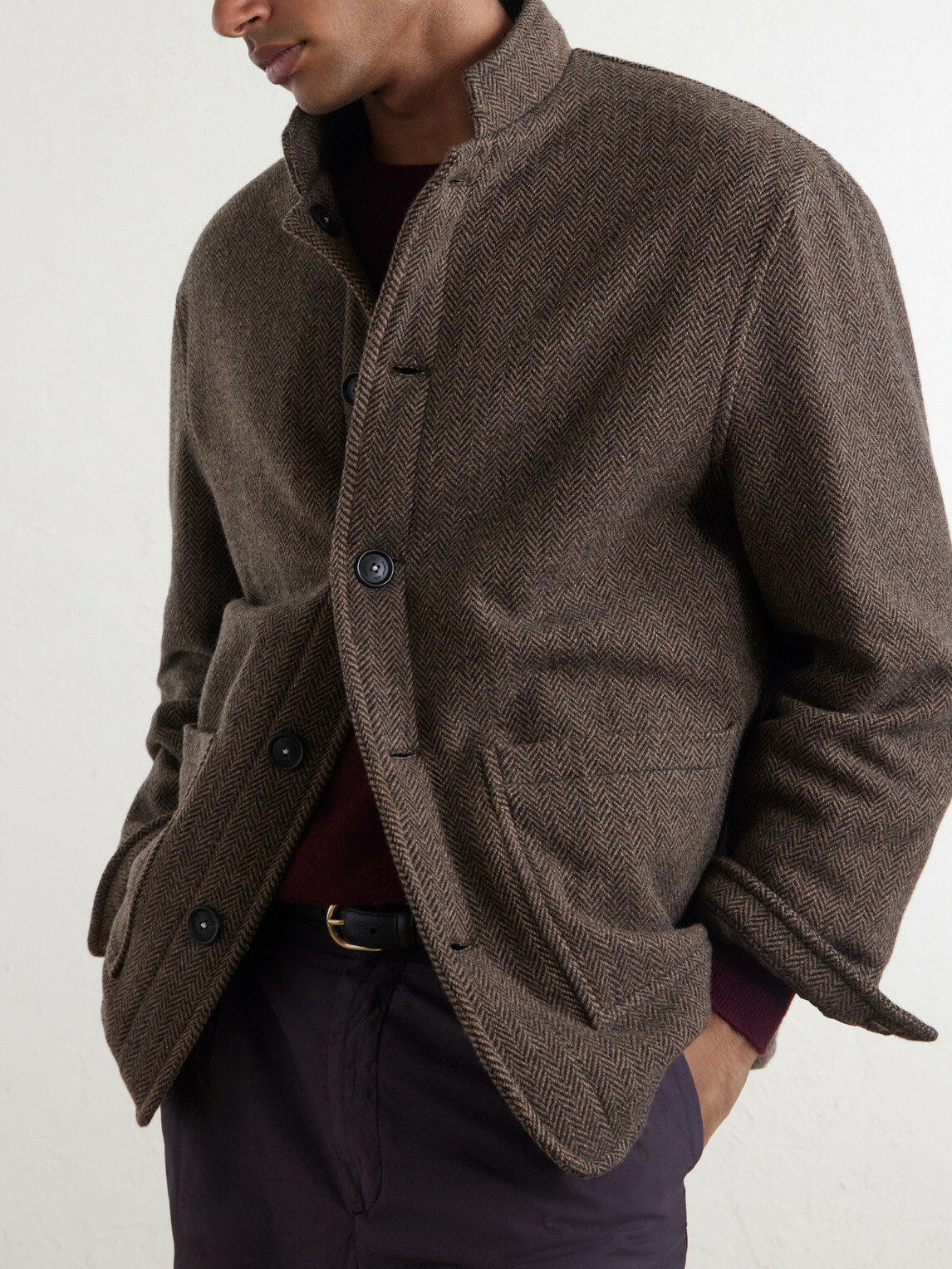 Massimo Alba - Chevrolet Reversible Herringbone Wool-Blend Jacket - Brown