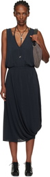 LEMAIRE Gray Double Layer Drape Maxi Dress