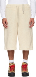 Reese Cooper Beige Sherpa Fleece Wide Leg Shorts