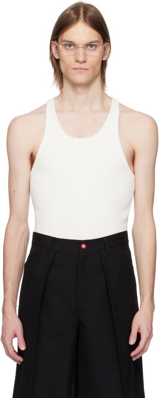 Photo: Casablanca White Boucle Rib Tank Top