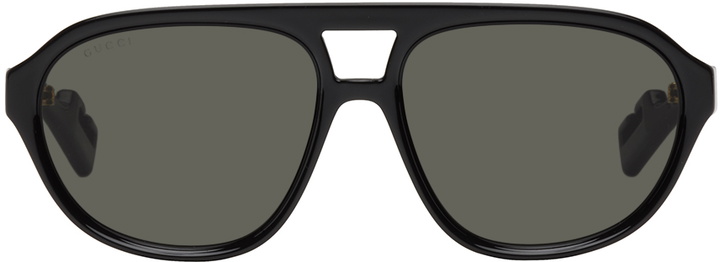 Photo: Gucci Black Aviator Sunglasses