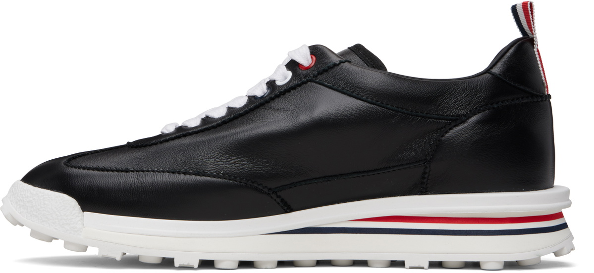 Thom Browne Black Soft Nappa RWB Tech Runner Sneakers
