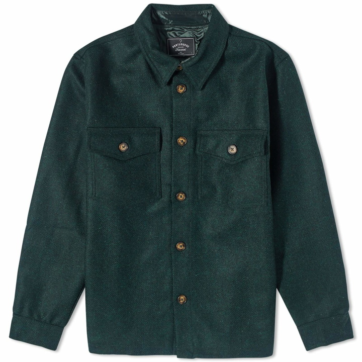 Photo: Portuguese Flannel Men's Wool Field Overshirt in Green