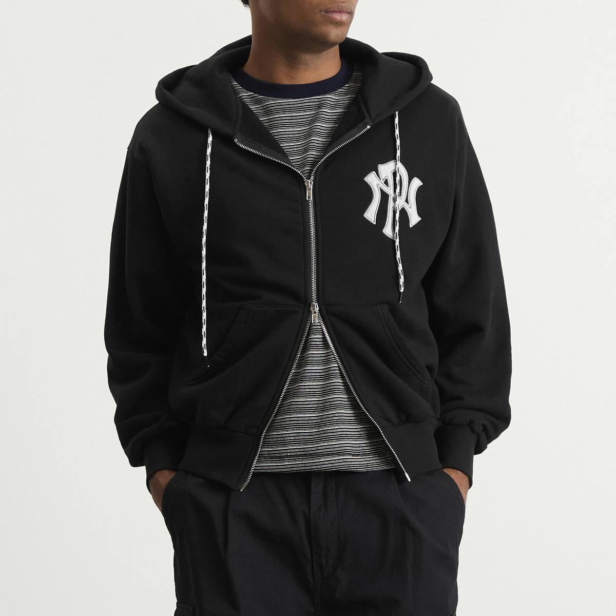 No Problemo Men's NYP Zip Hoodie in Black