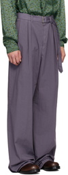 Dries Van Noten Purple Poplin Trousers