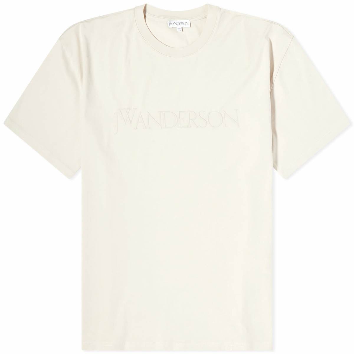 JW Anderson Men's Embroidered Logo T-Shirt in Beige JW Anderson