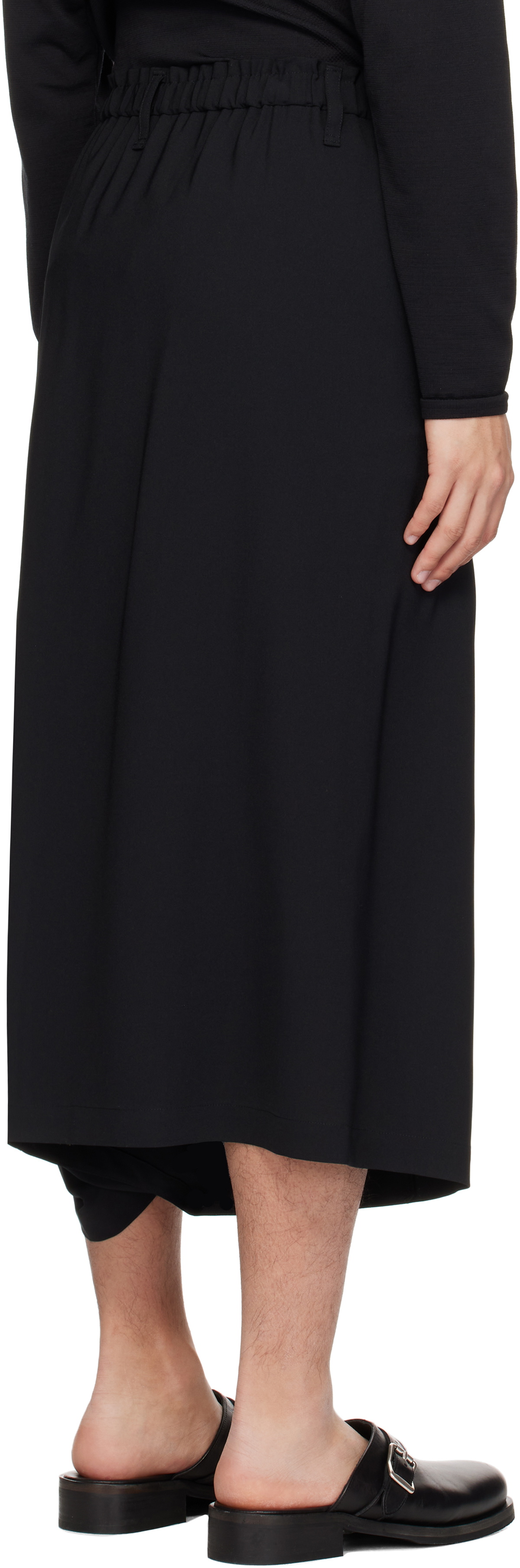 132 5. ISSEY MIYAKE Black Seamless Bottoms Basic Trousers