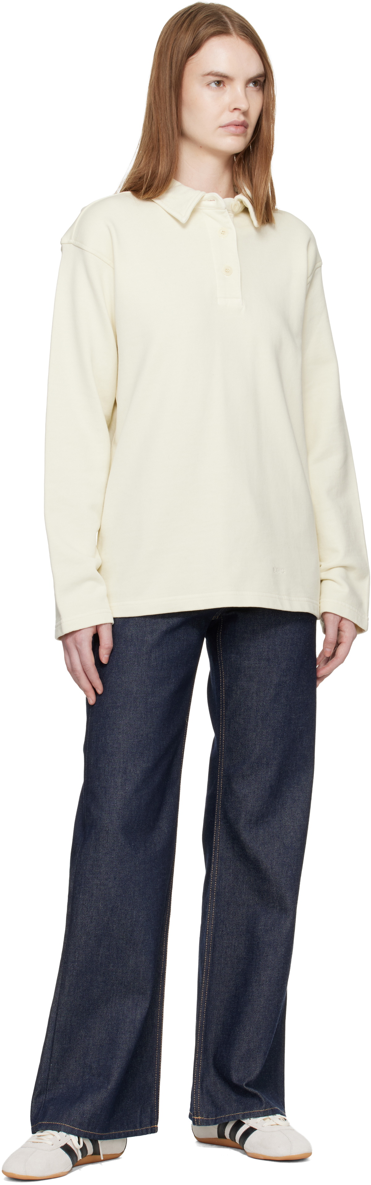A.P.C. Navy Long-Sleeve Polo
