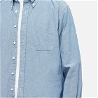 Engineered Garments Men's 19th Century Button Down Shirt in Light Blue Chambray
