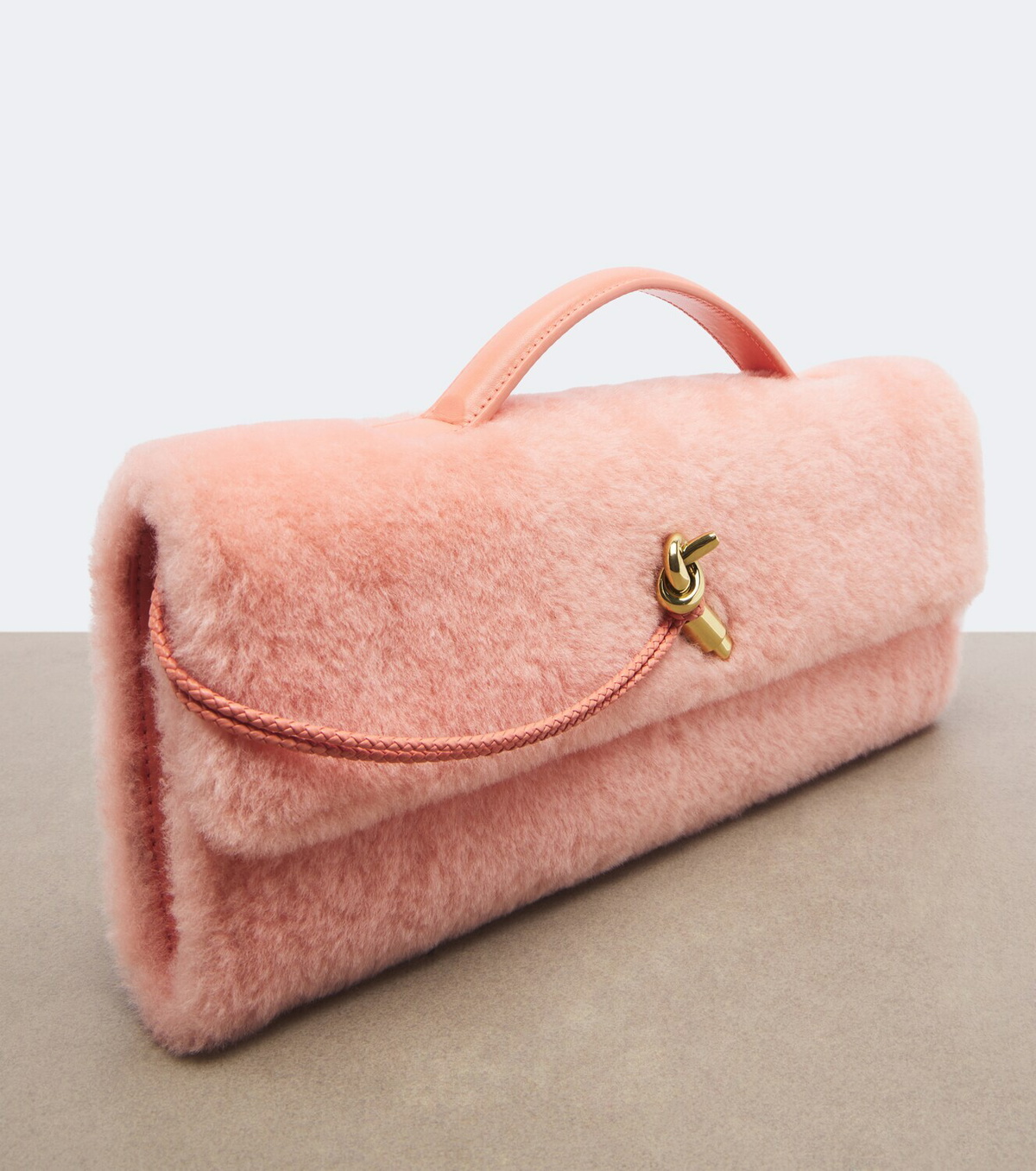 Bottega Veneta Andiamo shearling clutch