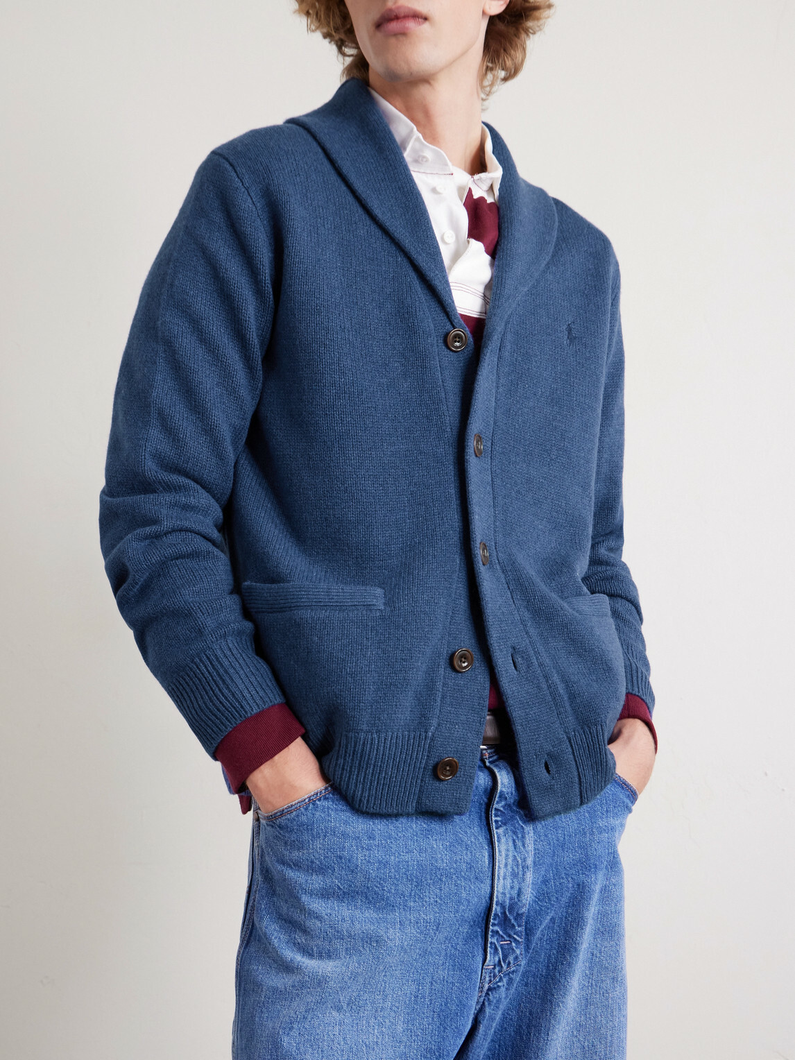 Polo Ralph Lauren - Shawl-Collar Wool and Cashmere-Blend Cardigan - Blue
