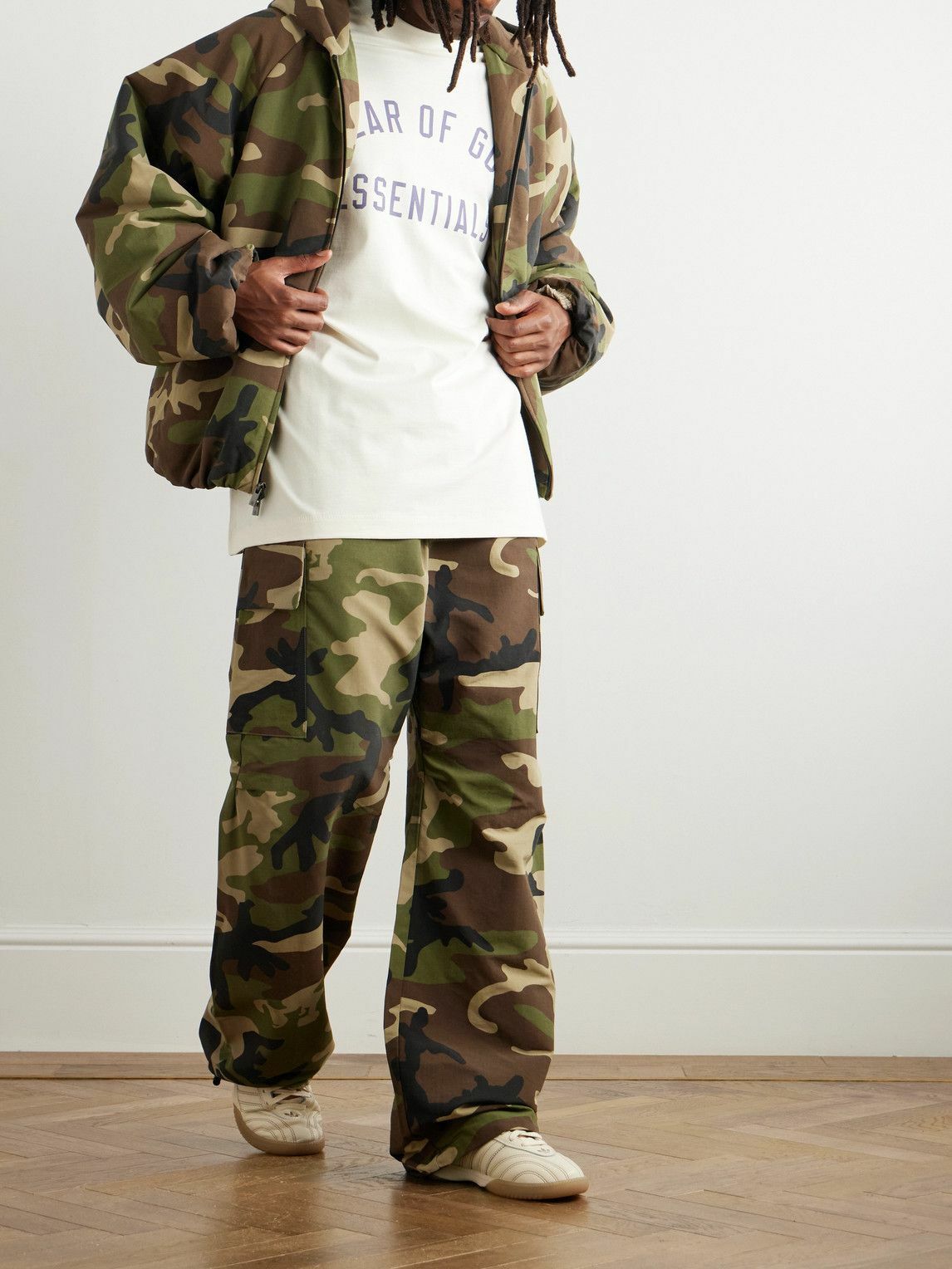 FEAR OF GOD ESSENTIALS - Camouflage-Print Shell Hooded Jacket
