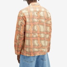 Magic Castles Men's Long Sleeve Wave Shirt in Warped Check Print