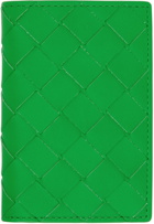 Bottega Veneta Green Intrecciato Bifold Wallet