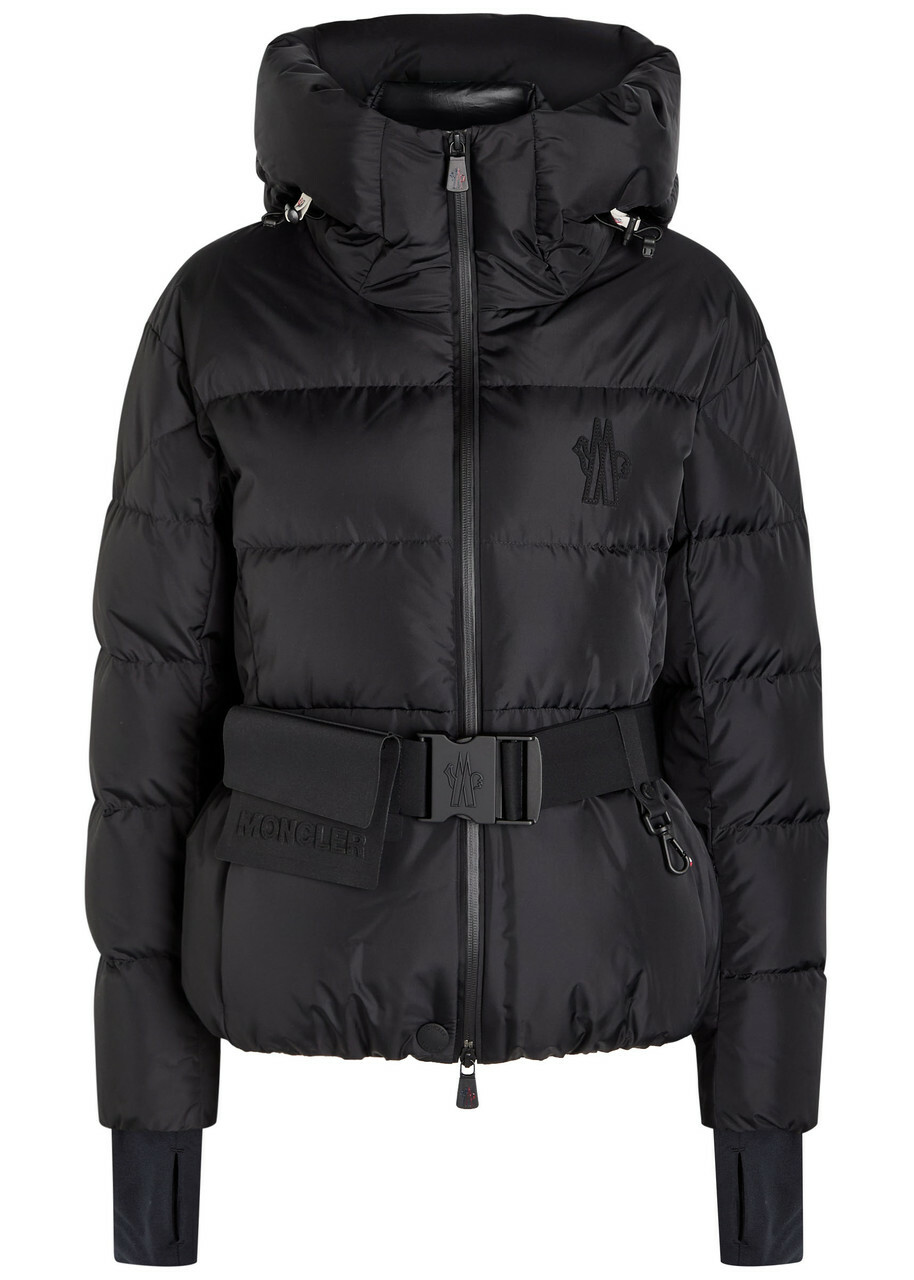 Moncler Bouquetin Belted Padded Shell Jacket Black