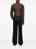 MLGA Black Open-Knit Sheer Sweater