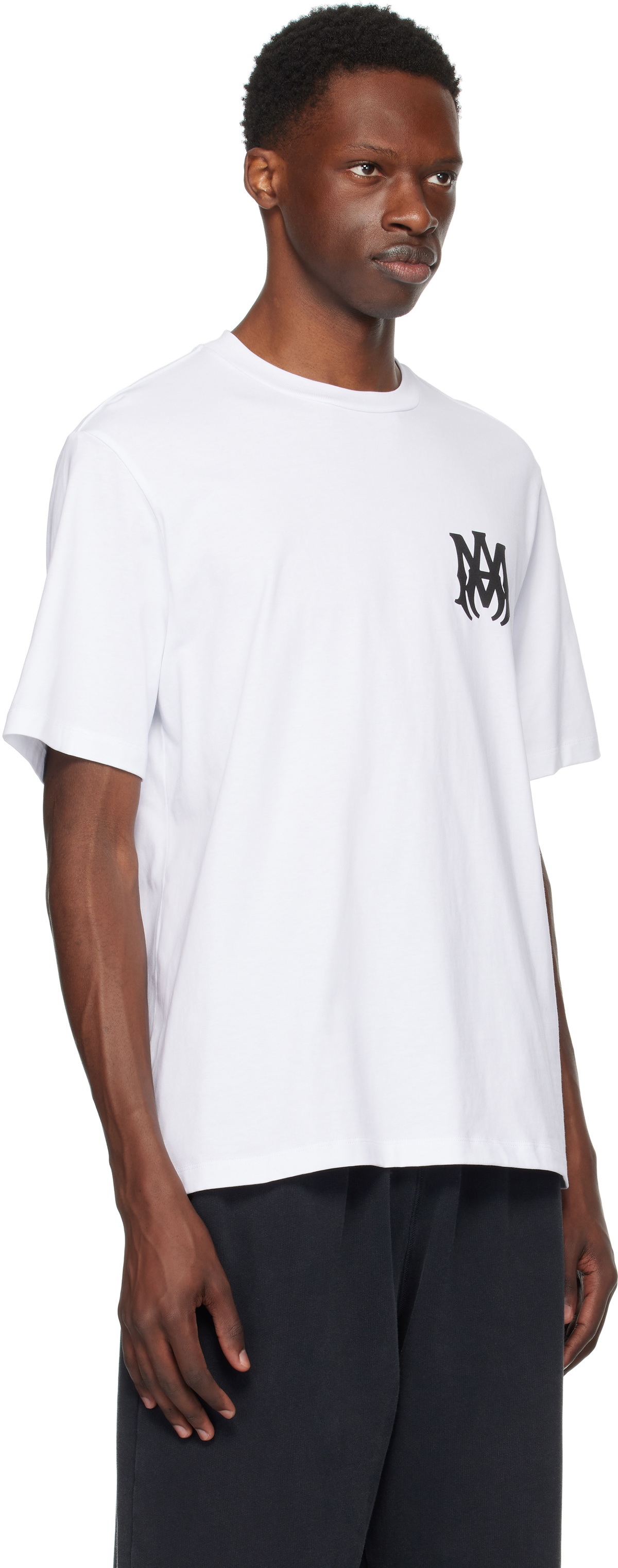 人気 AMIRI Tシャツ MAロゴ コットン 白 メンズ Amiri White Cotton T-Shirt - White - Men | AMJYTE1074WHITE