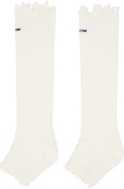 SHUSHU/TONG White Embroidered Logo Sandal Socks