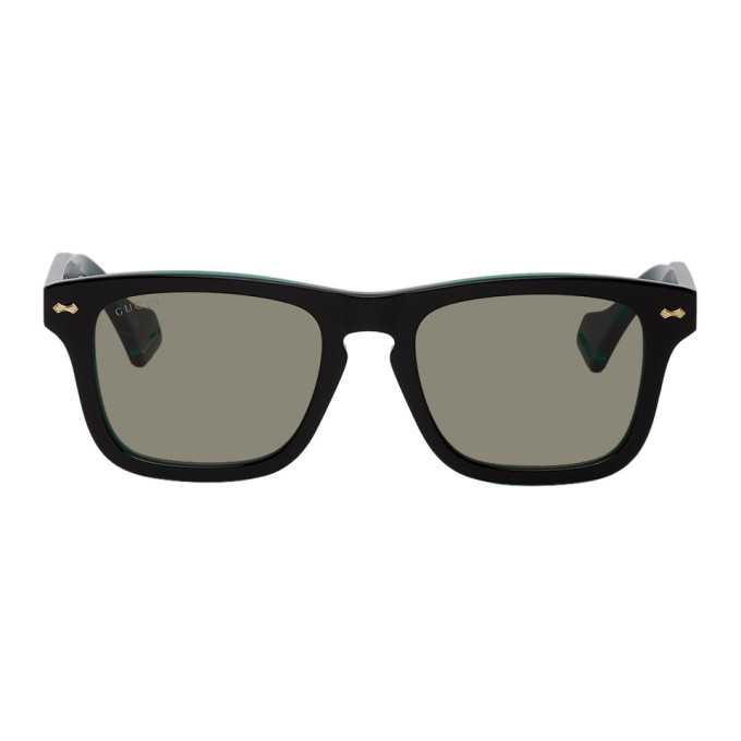 Photo: Gucci Black and Green GG0735S Sunglasses