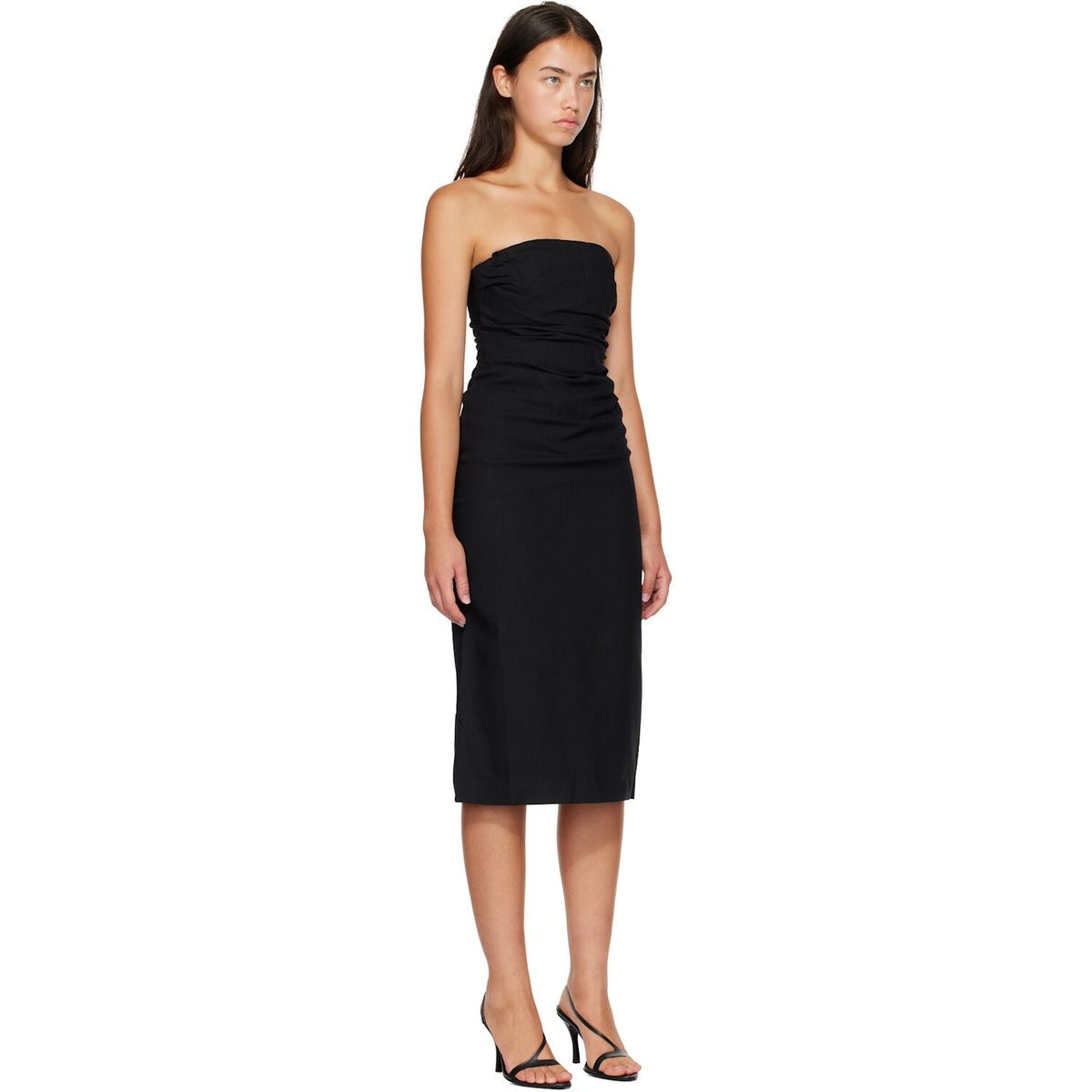 ANINE BING Black Tyla Midi Dress