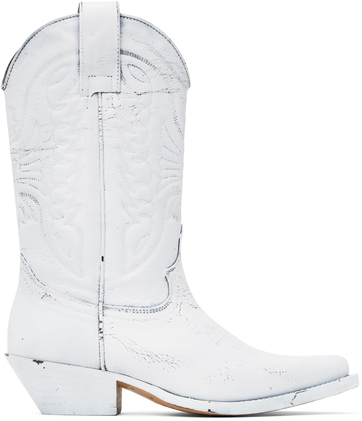 MM6 Maison Margiela White Painted Cowboy Boots MM6 Maison Margiela — free download