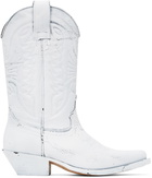 MM6 Maison Margiela White Painted Cowboy Boots
