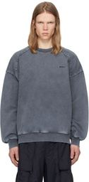 Juun.J Navy 'Language Under The Influence' Loose Fit Sweatshirt