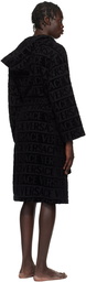 Versace Underwear Black 'Versace' Allover Bathrobe