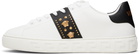 Versace White Greca Embellished Nylon Faux-Leather Sneakers
