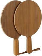 Jil Sander Brown Wood Beach Racket Set