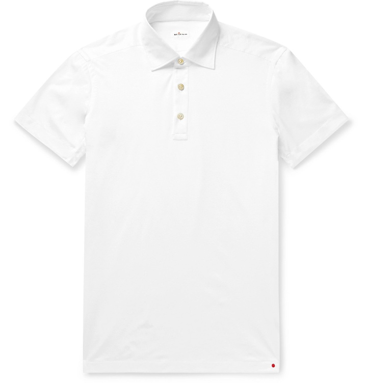 Photo: Kiton - Cotton-Jersey Polo Shirt - White