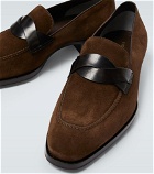 Tom Ford - Suede Elkan twisted band loafers