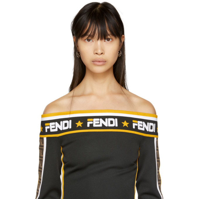 Fendi F is For Hoop Earrings (Black/Yellow Gold) - ShopStyle