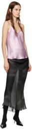 Silk Laundry Gray Bias-Cut Maxi Skirt