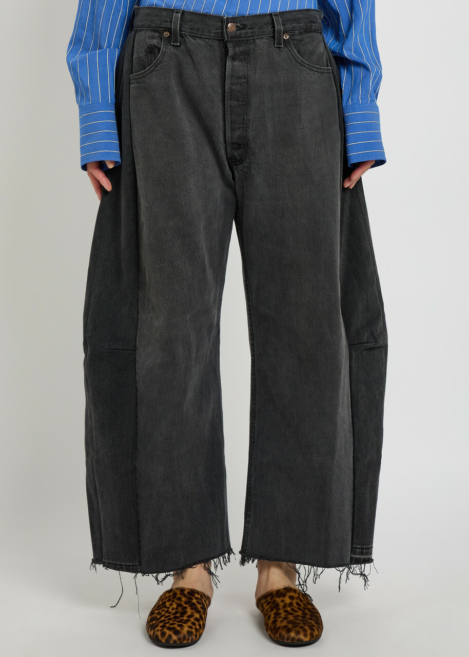 B Sides Vintage Lasso Relaxed Barrel-leg Jeans Black