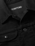 TOM FORD - Stretch-Cotton Moleskin Trucker Jacket - Black